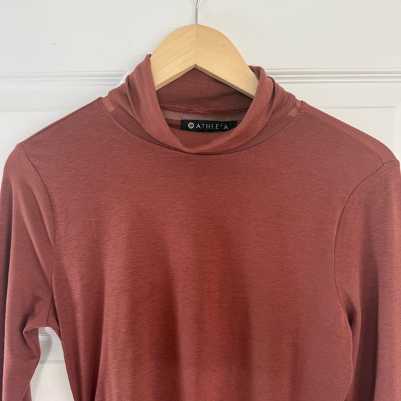 Athleta Havana Brown Turtleneck Knit Dress Size Small - Picture 2 of 6